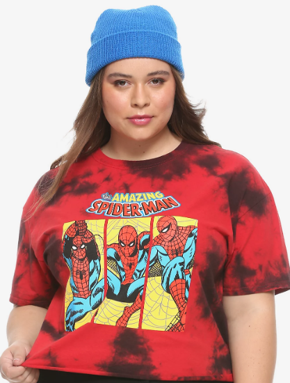 plus size spiderman shirt
